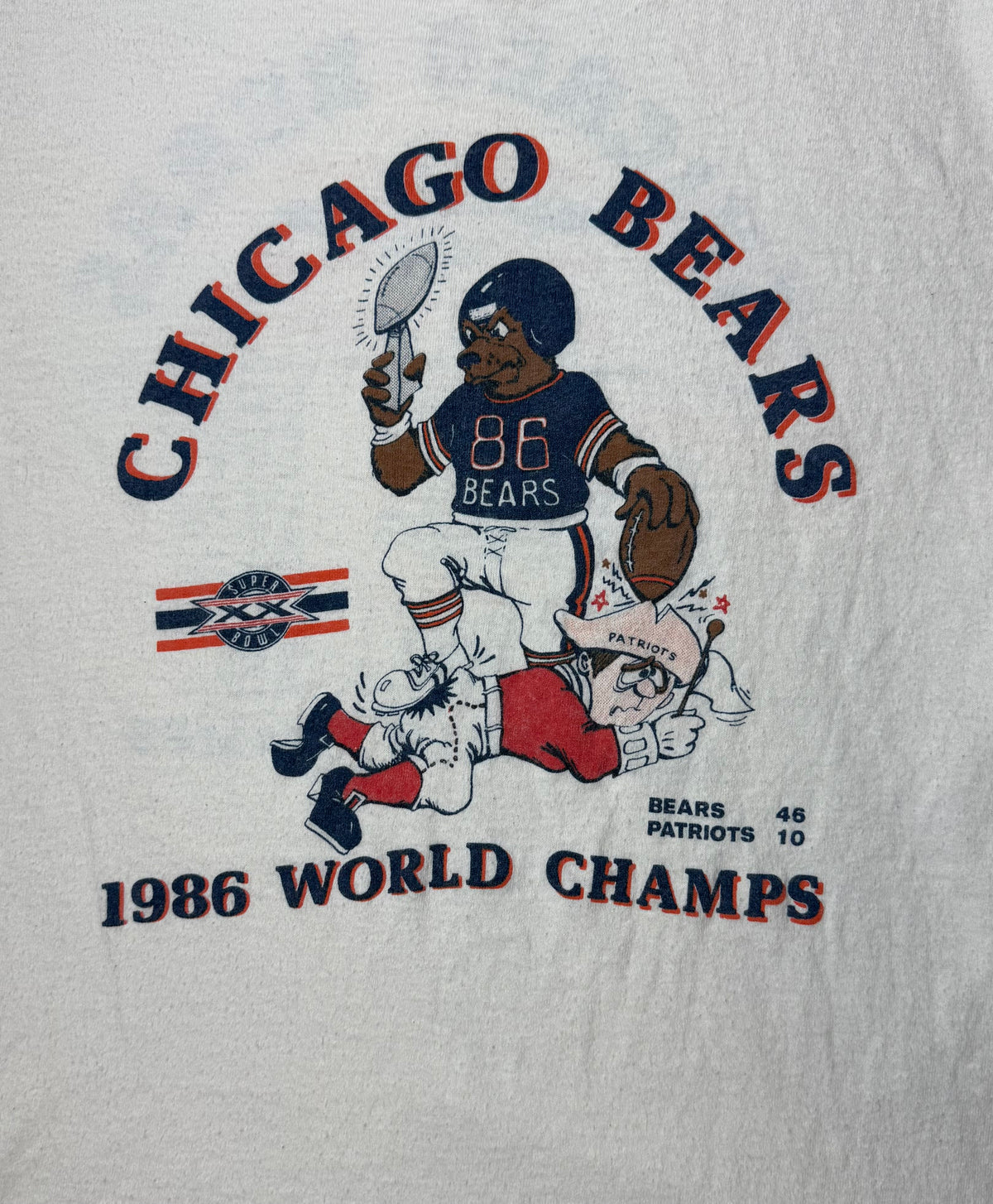 Vintage Chicago Bears “1986 World Champs” Double-Sided T-Shirt
