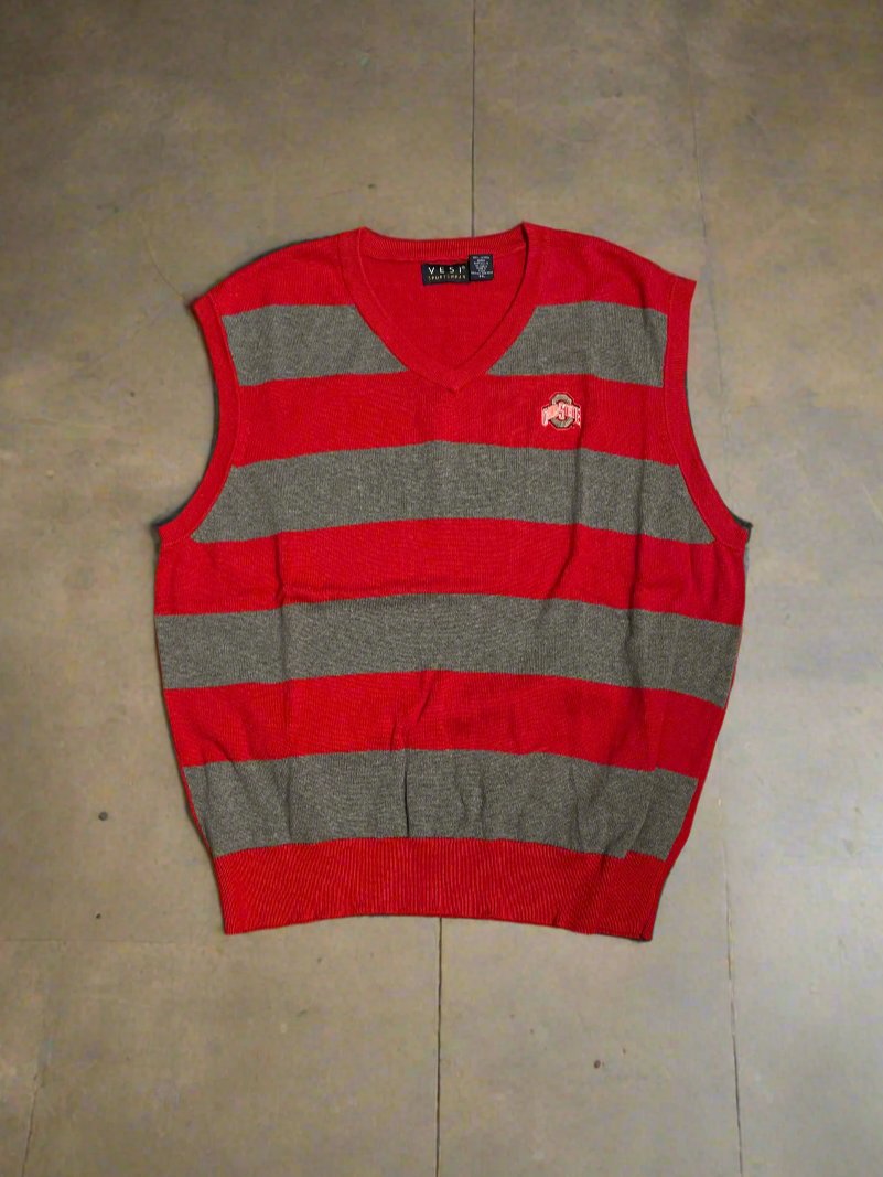 OSU Vesi Striped Scarlet & Grey Vest