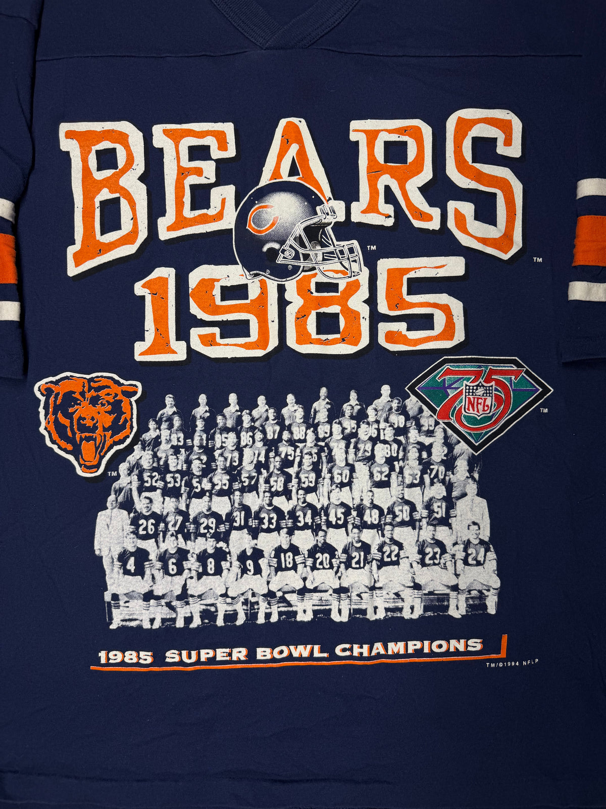 Vintage 1994 Chicago Bears 1985 Super Bowl Champions Jersey Tee