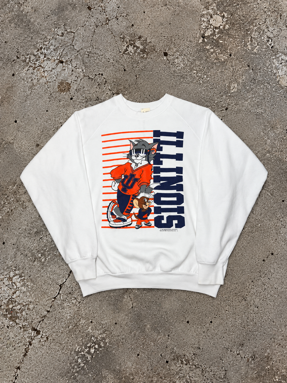 Vintage 1990 Illinois Fighting Illini Tom & Jerry Crewneck