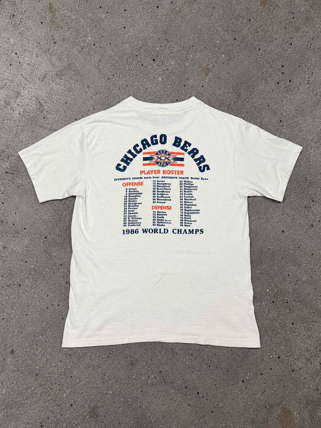 Vintage Chicago Bears “1986 World Champs” Double-Sided T-Shirt